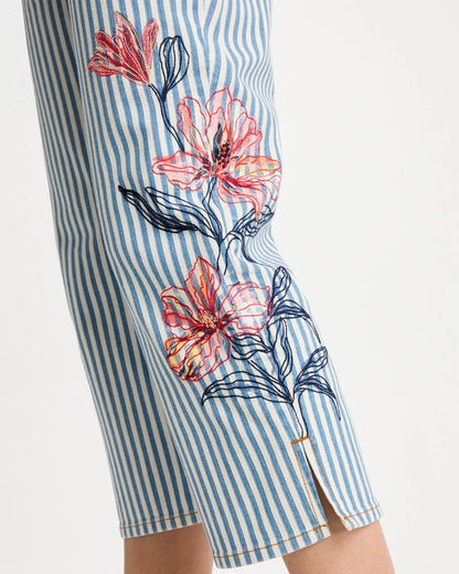 Chico's Girlfriend Slim Striped Capri Jeans