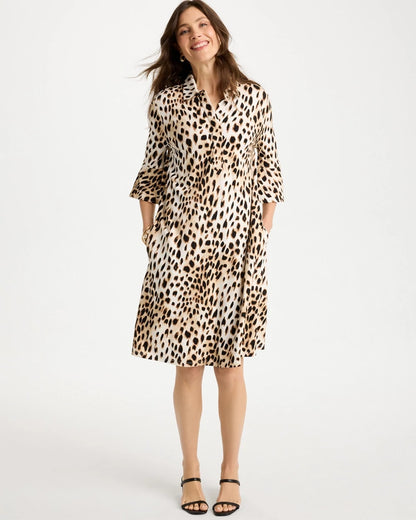 Chico's Ponte Knit Flounce Sleeve Dress