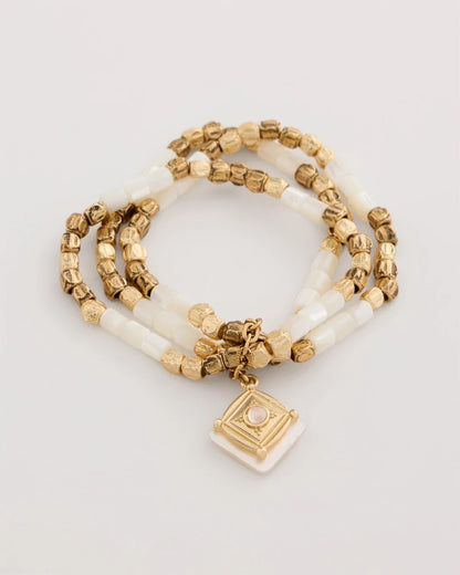 Chico's Set of 3 Pearl Treasure Stretch Bracelets