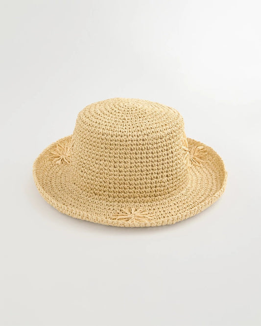 Chico's Straw Embroidered Beach Hat