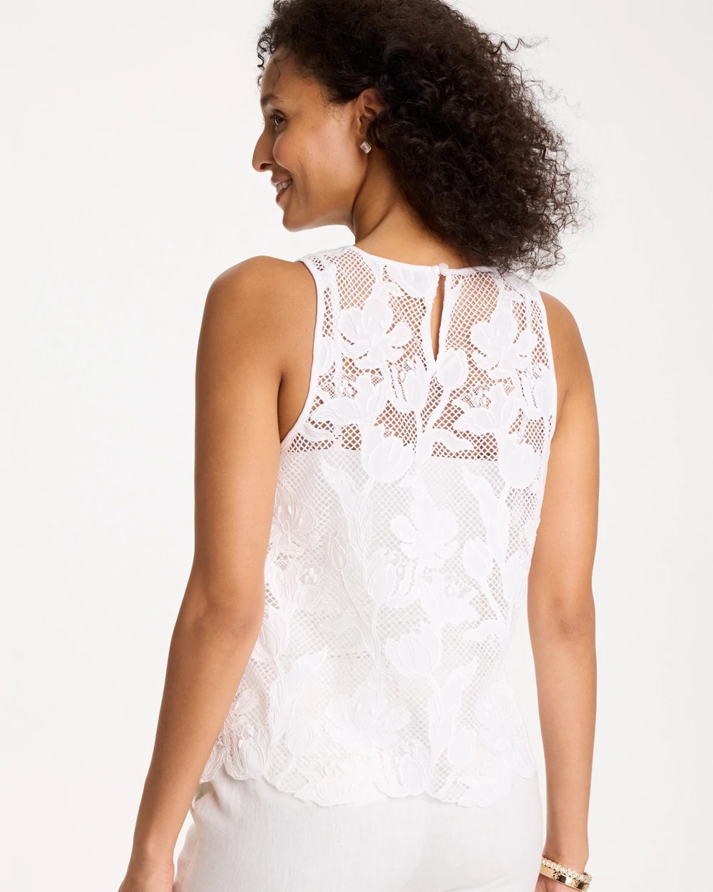 Chico's Petal Lace Applique Tank
