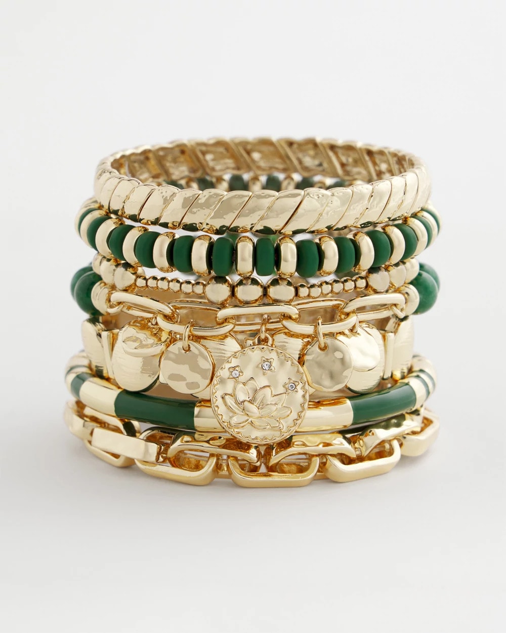 Chico's Green Enamel Hinge Bangle
