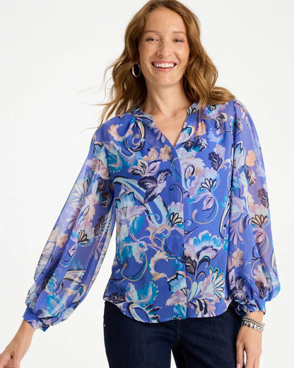 Chico's Georgette Paisley Blouse