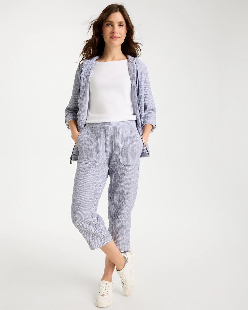 Chico's Zenergy® Striped Gauze Cropped Pants