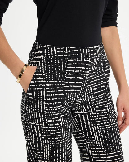 Chico's Emme Fly Front Straight Printed Crop Pants
