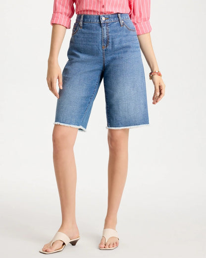 Chico's Boyfriend Frayed Jean Shorts