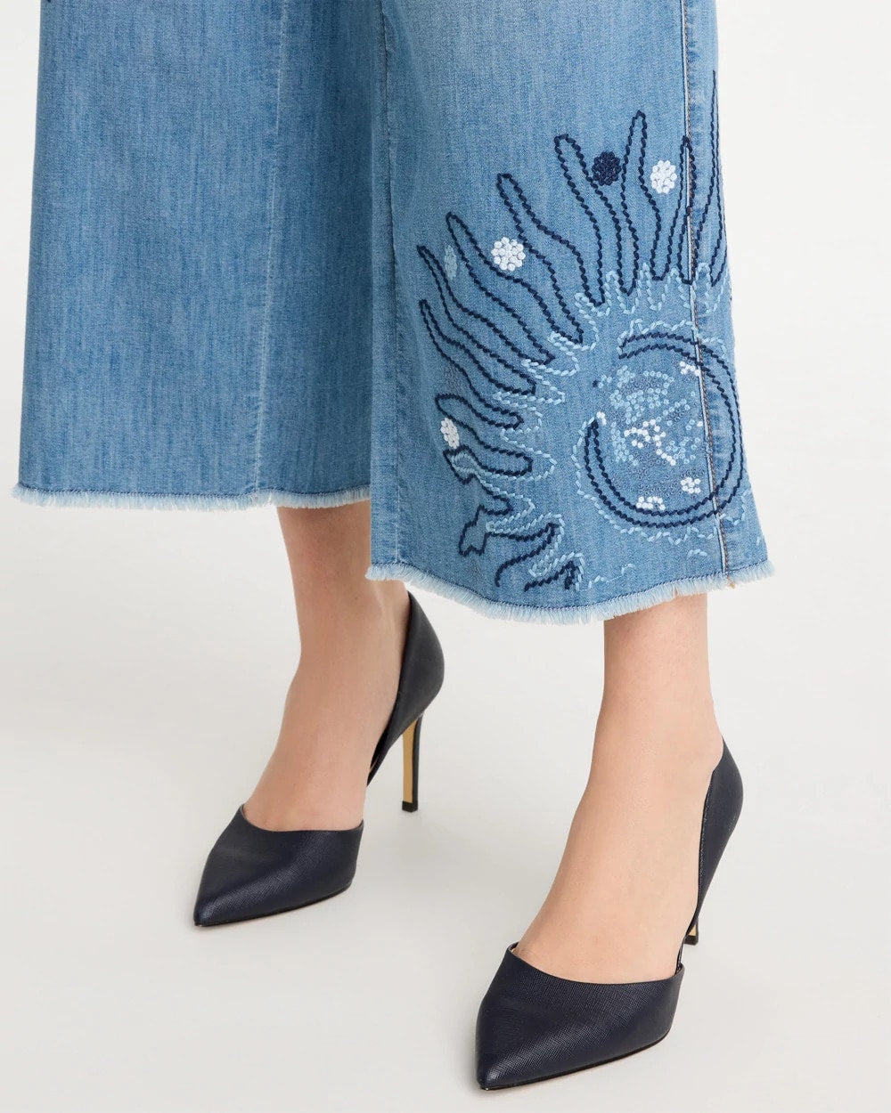 Chico's Embellished Ultra Lightweight Crop Jeans