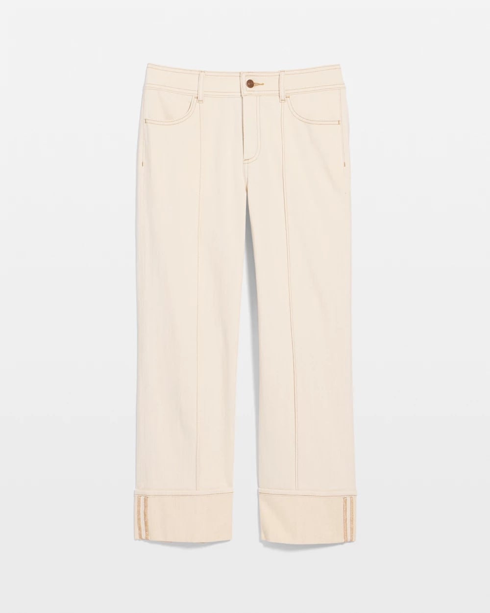 Chico's Pintuck Cuffed Cropped Jeans
