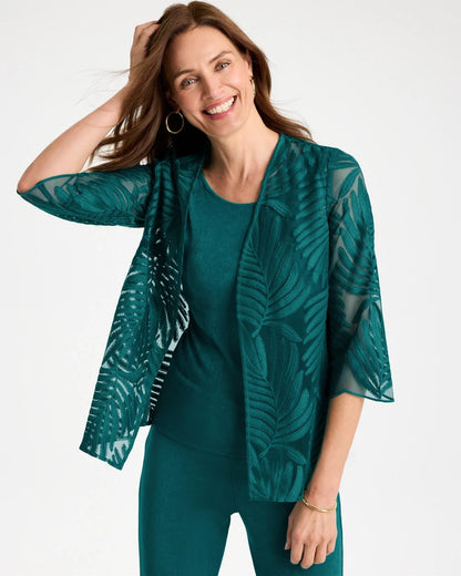 Chico's Travelers™ Collection Palm Frond Sheer Jacket