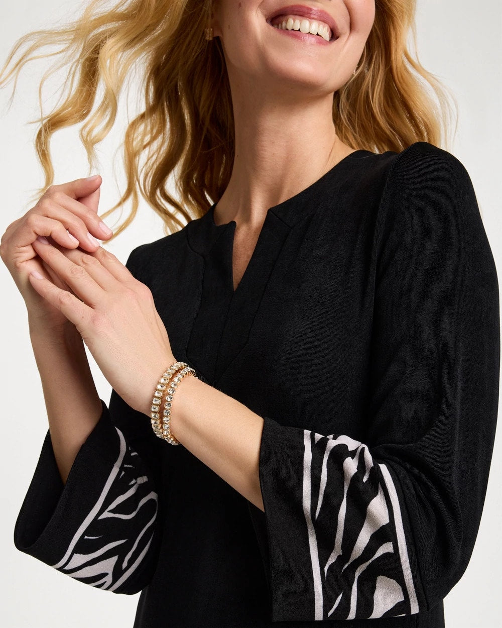 Chico's Travelers™ Zebra Trim Kurta Dress