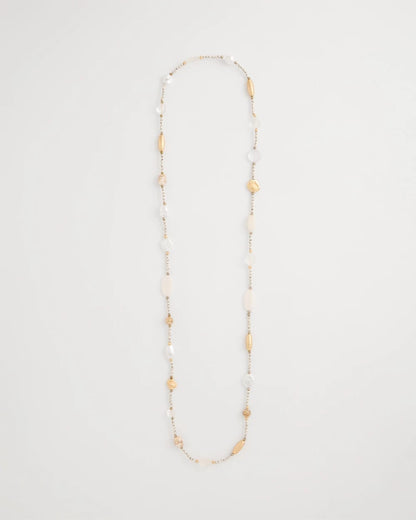 Chico's Neutral Shell Long Necklace