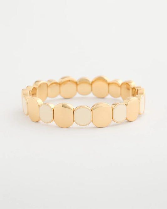 Chico's White Resin Glam Stretch Bracelet