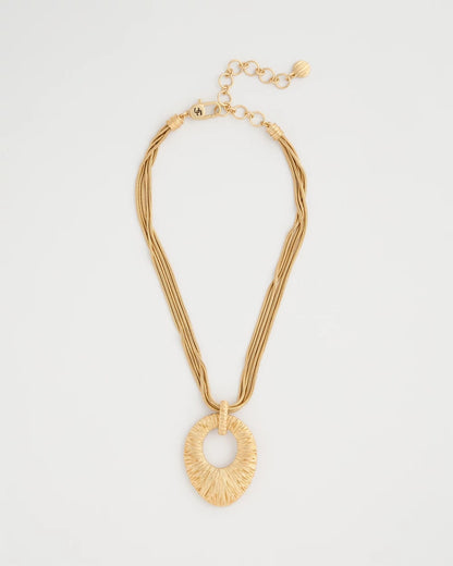 Chico's Crinkle Goldtone Pendant Necklace