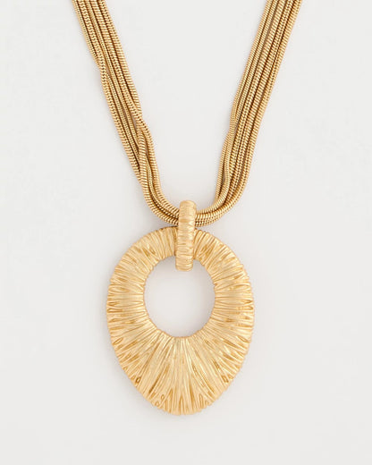 Chico's Crinkle Goldtone Pendant Necklace