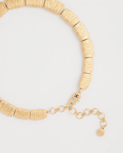 Chico's Crinkle Goldtone Collar Necklace