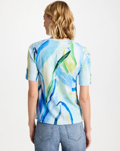 Chico's Printed Pima V-Neck Tee