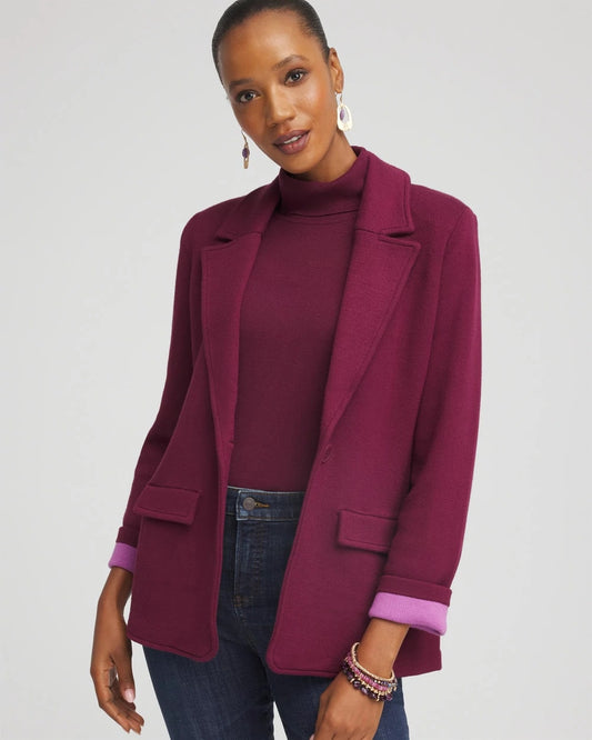 Chico's Single-Breasted Sweater Blazer