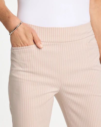 Chico's Brigitte™ Slim Twill Stripe Neutral Crop