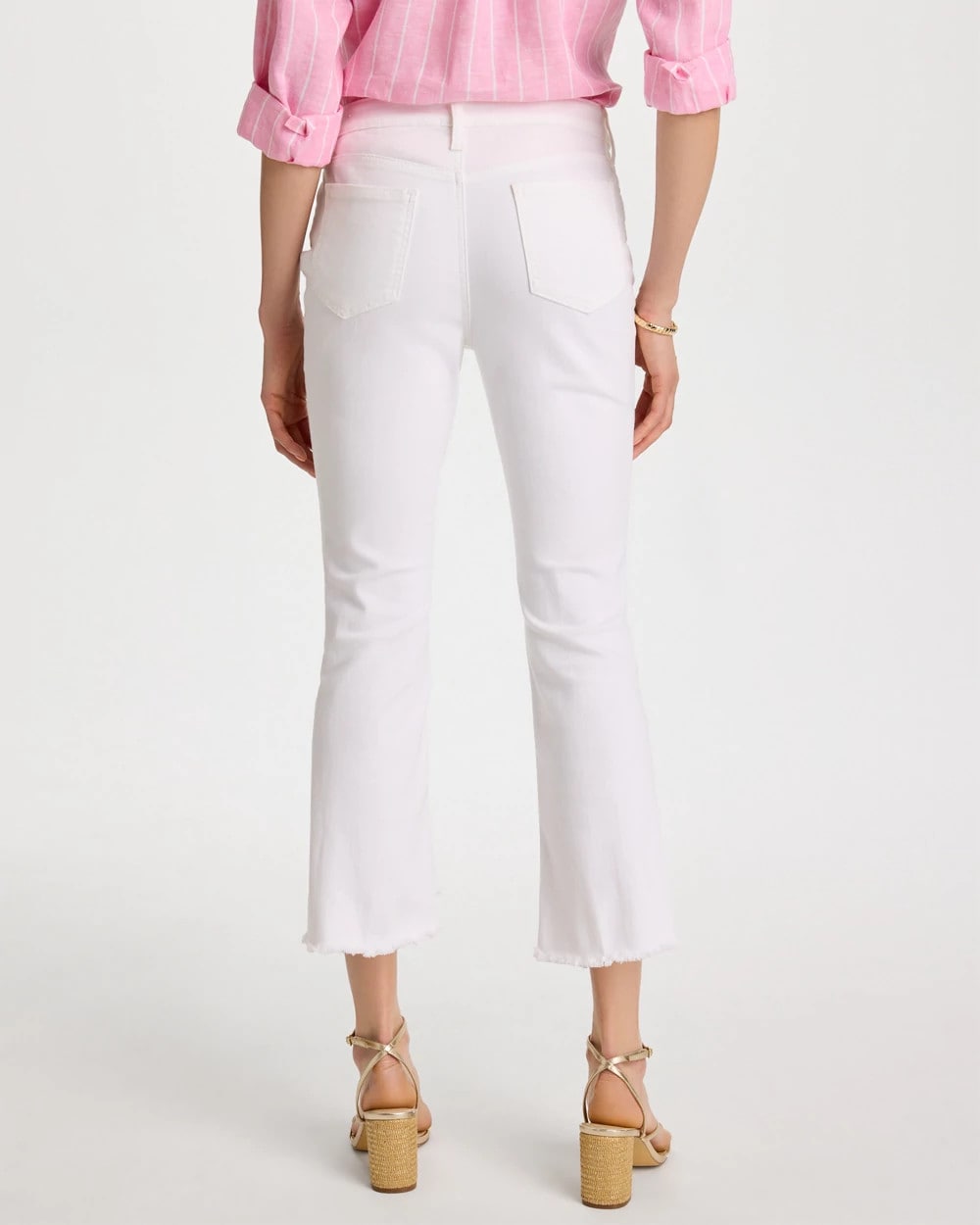 Chico's Petite No Stain Girlfriend Fray Hem Kick Flares