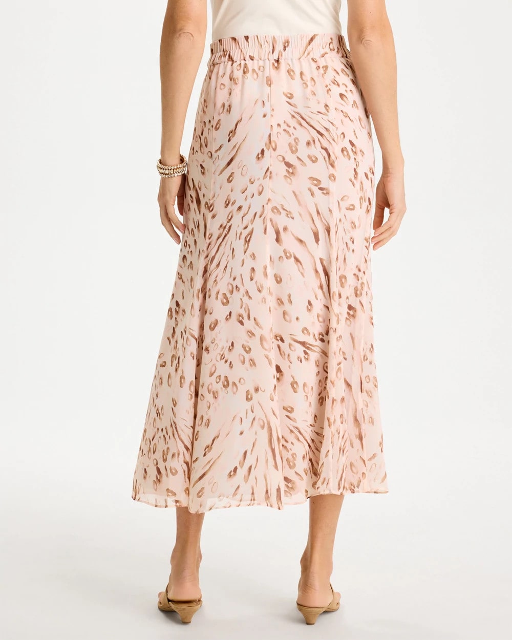 Chico's Cheetah Pull-On Godet Skirt