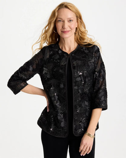 Chico's Travelers™ Collection Sequin Mesh Soutache Jacket
