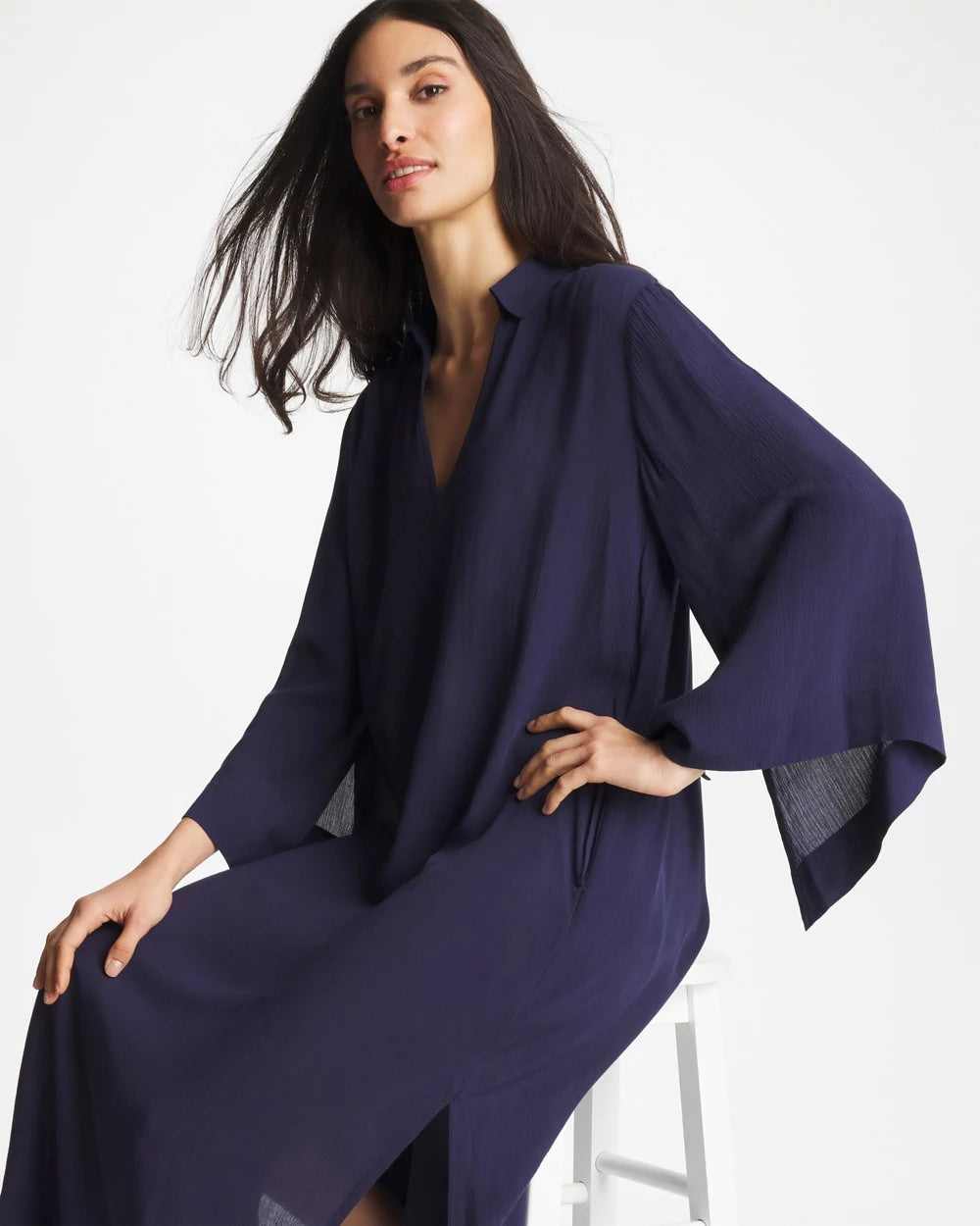 Chico's Woven Collar Swim Cover-Up