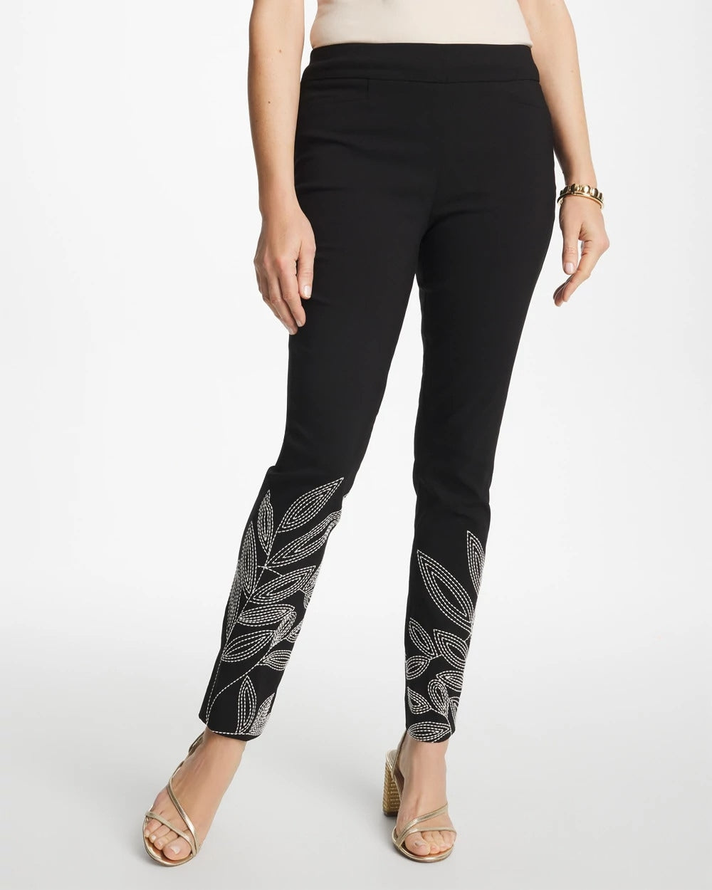 Chico's Floral Soutache Brigitte™ Slim Pull-On Ankle Pants