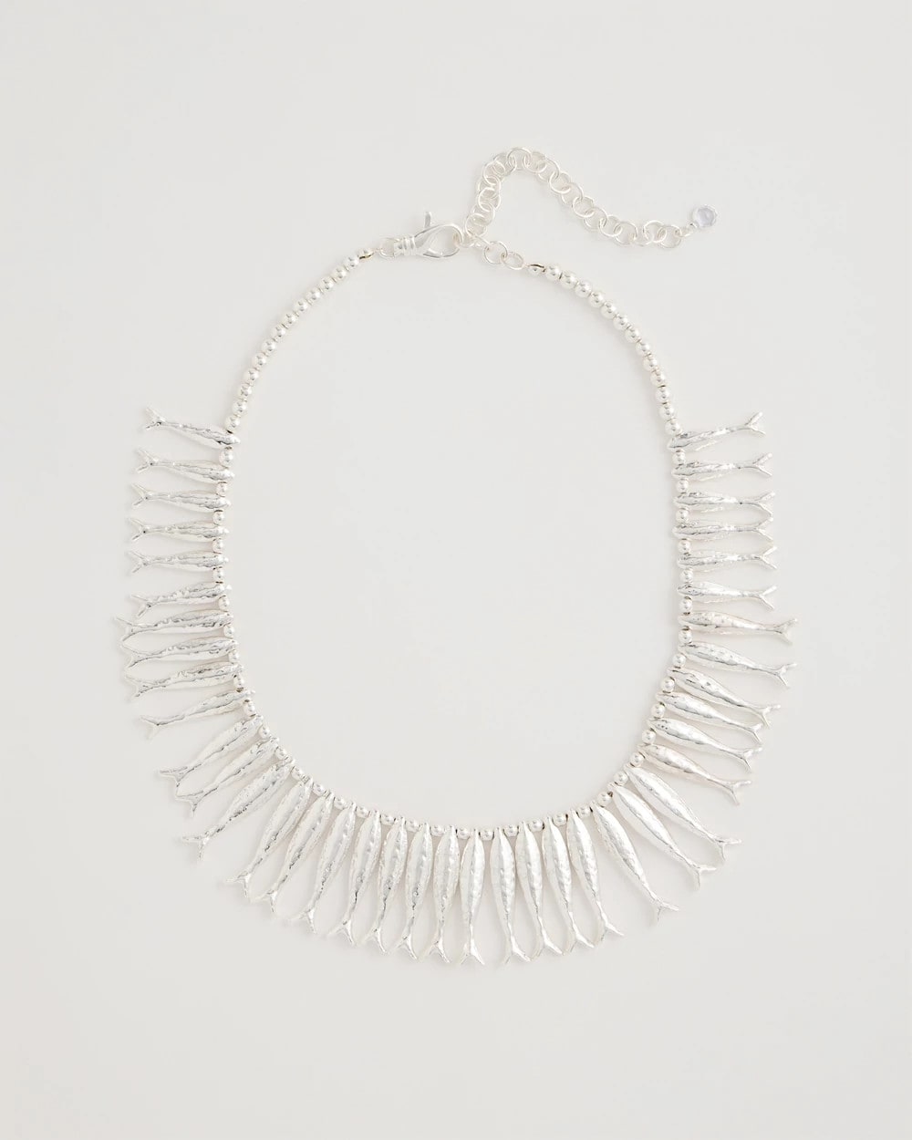 Chico's Silvertone Fish Collar Necklace