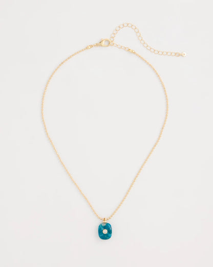 Chico's Genuine Jade Stone Pendant Necklace