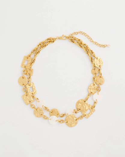 Chico's Pearl Hammered Short Necklace