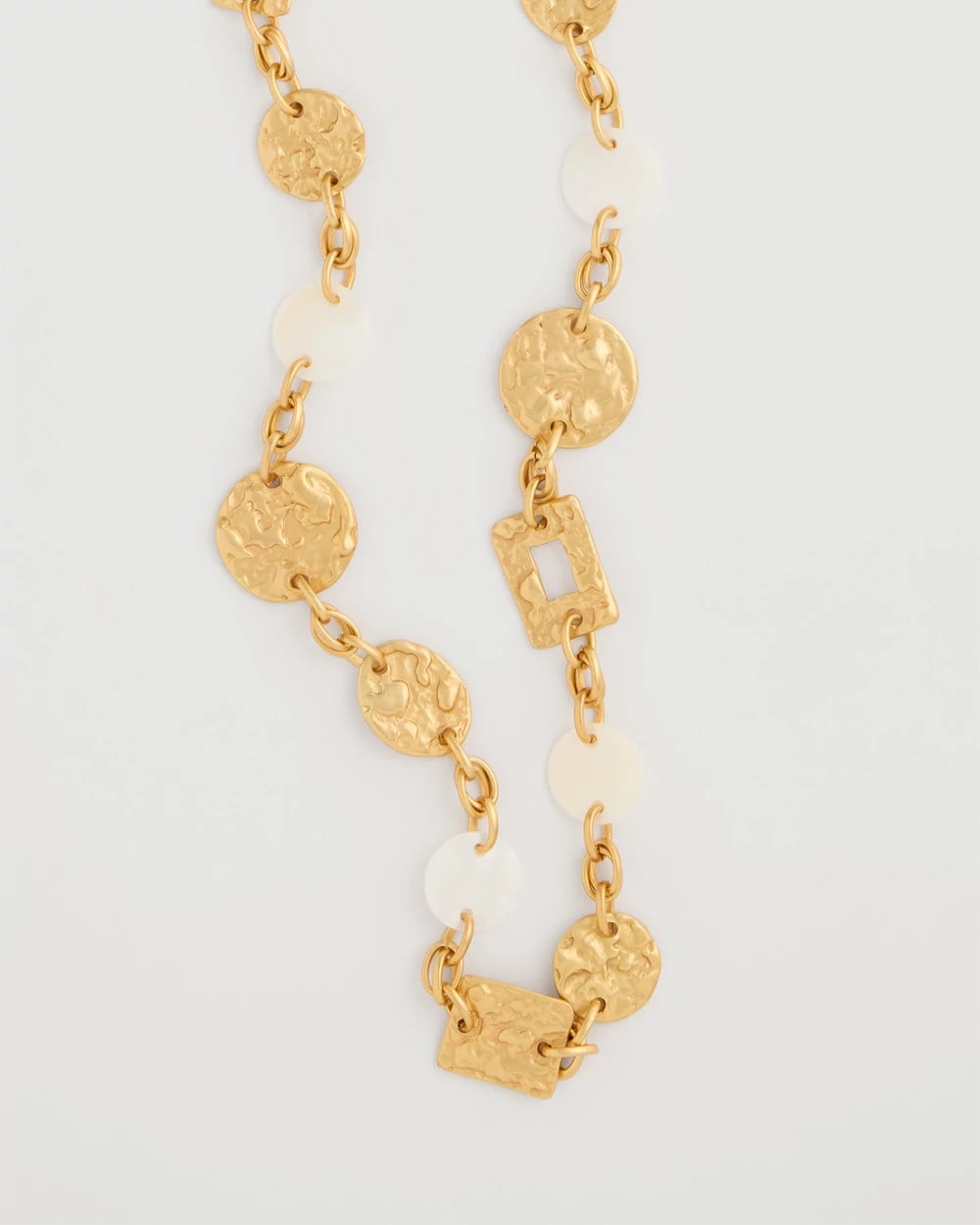 Chico's Pearl Hammered Long Necklace