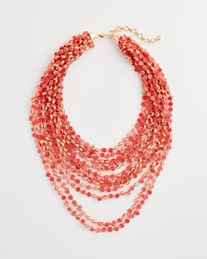 Chico's Coral Multi-Strand Necklace