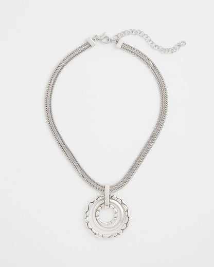 Chico's Silver Short Pendant Necklace
