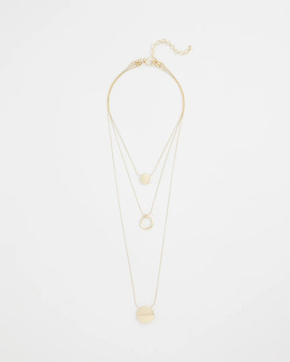 Chico's Gold Triple Pendant Necklace