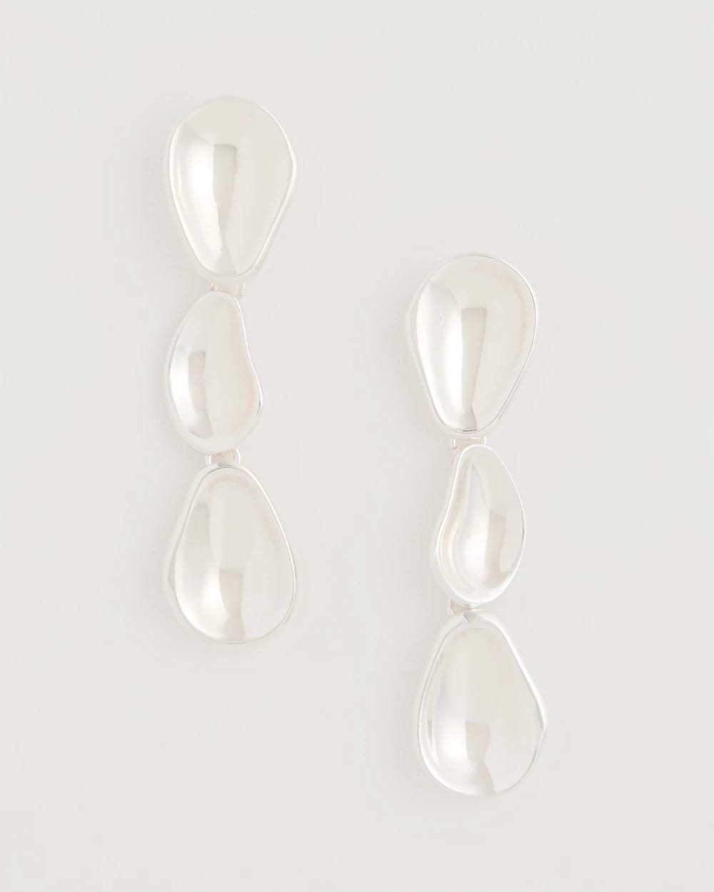Chico's Silvertone Linear Drop Earrings
