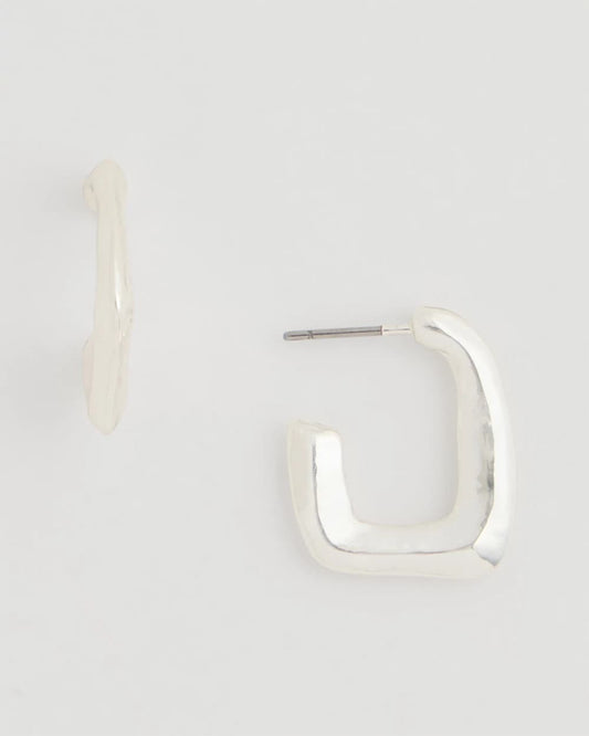 Chico's Mini Silvertone Square Earrings