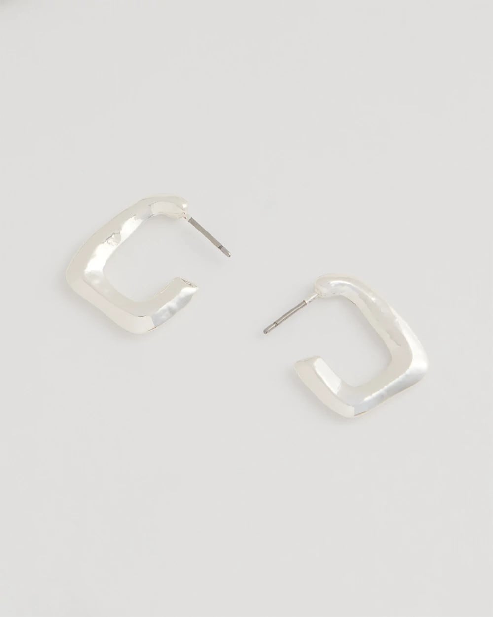 Chico's Mini Silvertone Square Earrings