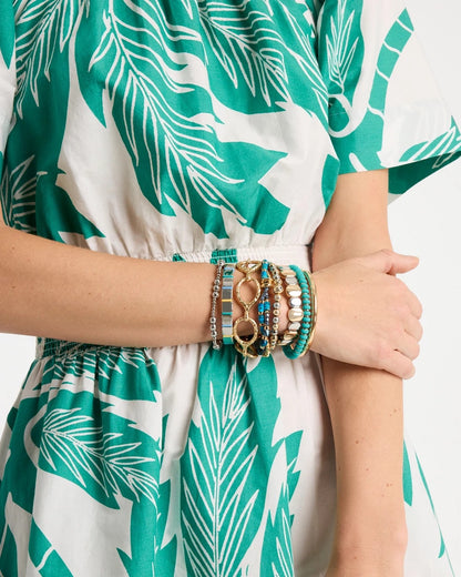 Chico's Genuine Teal Tiger's Eye Stretch Bracelet