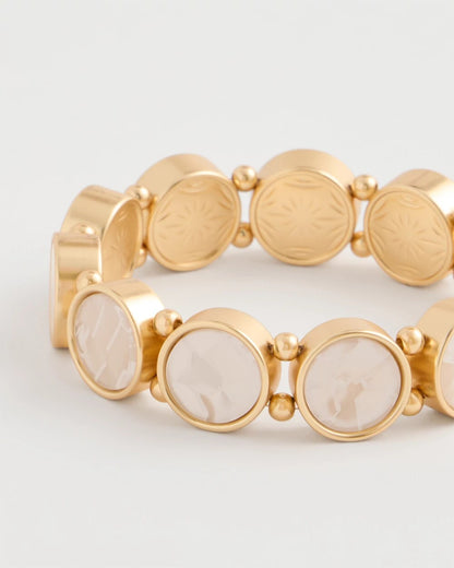 Chico's Pearlescent Goldtone Stretch Bracelet
