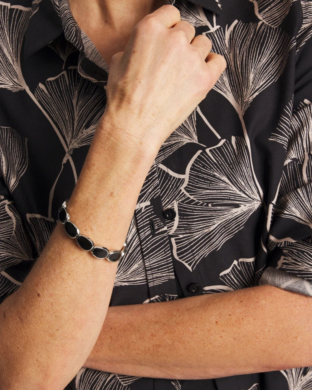 Chico's Black Large Stretch Bracelet