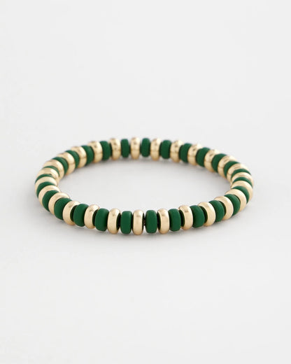 Chico's Green Gold Slice Stretch Bracelet