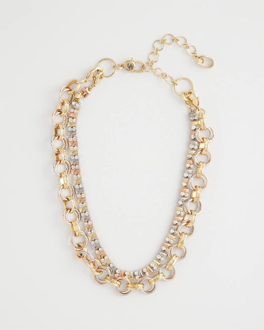 Chico's Convertible Tri-Tone Short Necklace