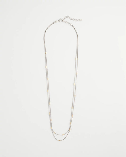 Chico's Mixed Metal Double Strand Necklace
