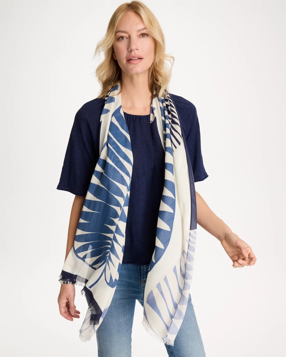 Chico's Palm Frond Oblong Scarf