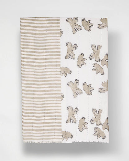 Chico's Striped Floral Oblong Scarf