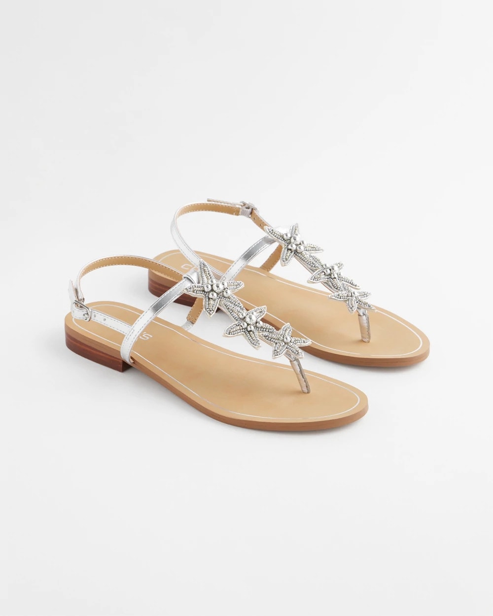 Chico's Beach Starfish T-Strap Sandals