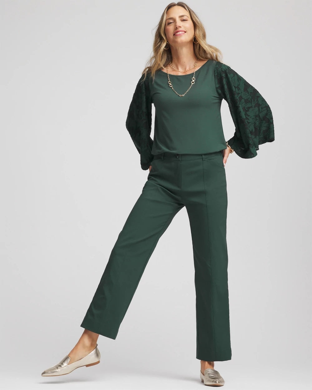 Chico's Petite Bi-Stretch Straight Ankle Pants