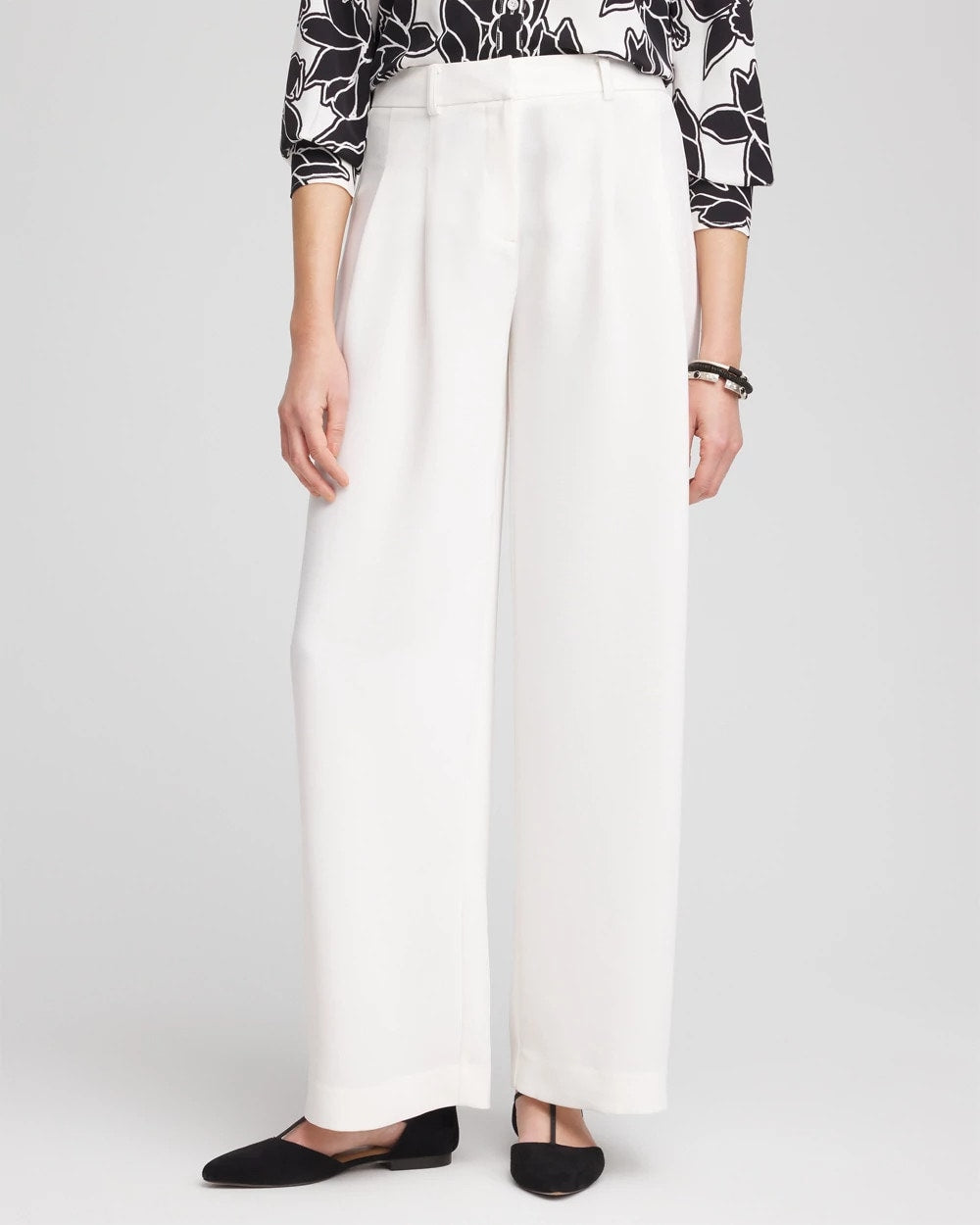 Chico's Crepe Pleated Relaxed Pants