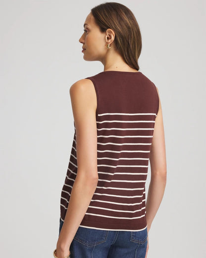 Chico's Ella Striped Sweater Tank