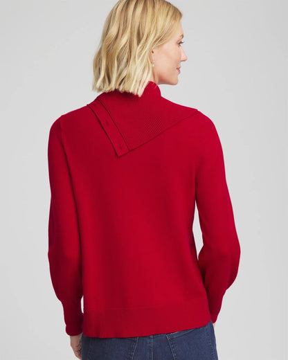 Chico's Button Envelope Neck Sweater